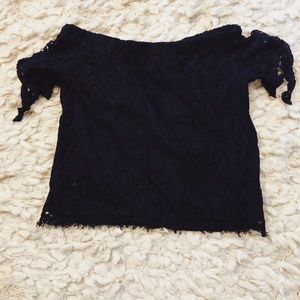 Francescas Black lace off the shoulder top